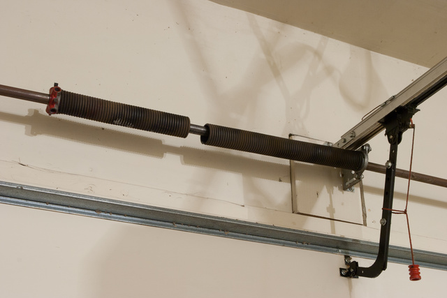 What a broken spring looks like above your garage door. Garage door service